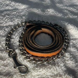 84" Leather Lead w/ Chain